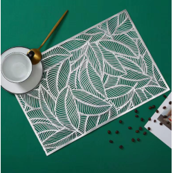 Leaf Placemat PVC Elegant Placemat for Dining Table Hollow Pads Table Bowl Mats Dining Table Mat