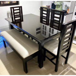 Brand New 6 & 4 Seaters Wooden DUCO Painted Dining Table Set